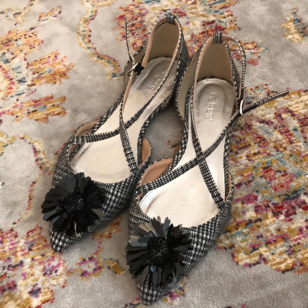 J crew tweed flats